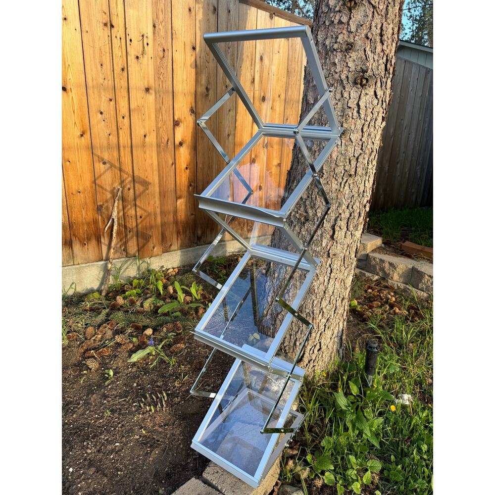 Vintage Folding Aluminum Magazine Display Stand, 4 Tier, Rack or Plant Stand - Picture 5 of 8